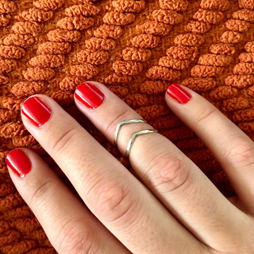 🌹STERLING SILVER CHEVRON MIDI RINGS